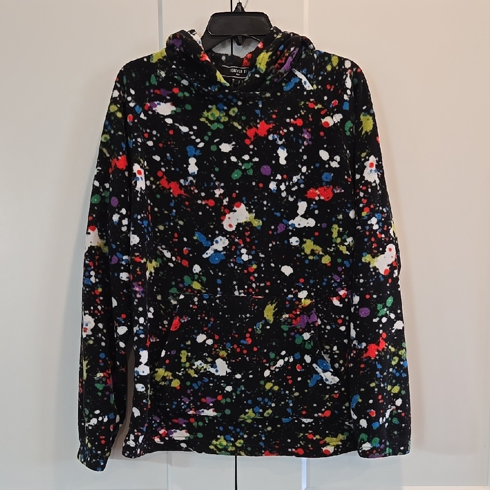 Forever 21 Colorful Splatter Hoodie - Men's Small
